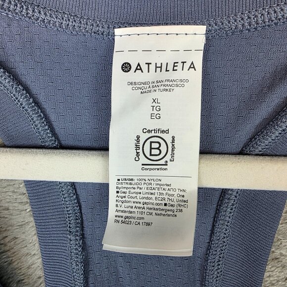 Athleta Momentum Seamless Tank Top Womens XL Blue Scoop Neck Racerback Camisole - Picture 3 of 11
